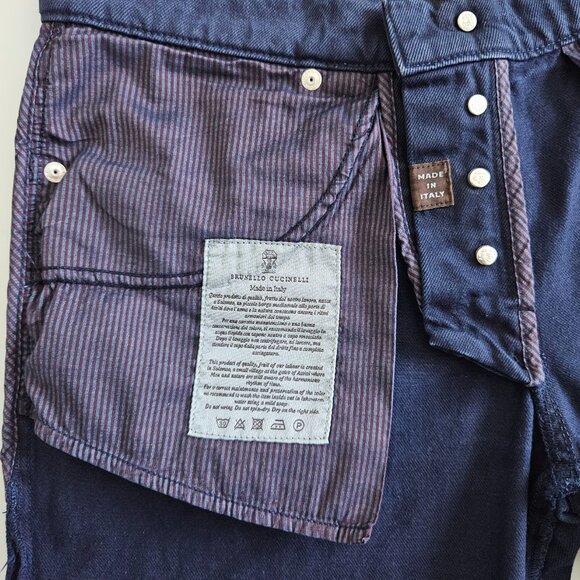 Brunello Cucinelli Men’s Slim Fit Five-Pocket Jeans – US 32 (IT 48), Dark Wash - Picture 12 of 15